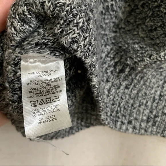 LOFT Marled Stripe Point Sweater Puff Shoulder Longsleeve XL - Picture 4 of 4